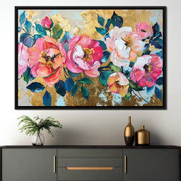 Golden Royal Flowers 02 - Wildrose Creations - NicheCanvas