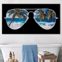 Tropical Seaside Aviators View - NicheCanvas