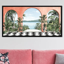 Mediterranean Tropical Vista - NicheCanvas