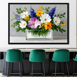 Sunlit Wildflower Still Life - NicheCanvas