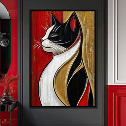 Majestic Feline Silhouette - NicheCanvas