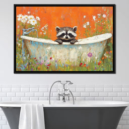 Raccoon Bath - NicheCanvas