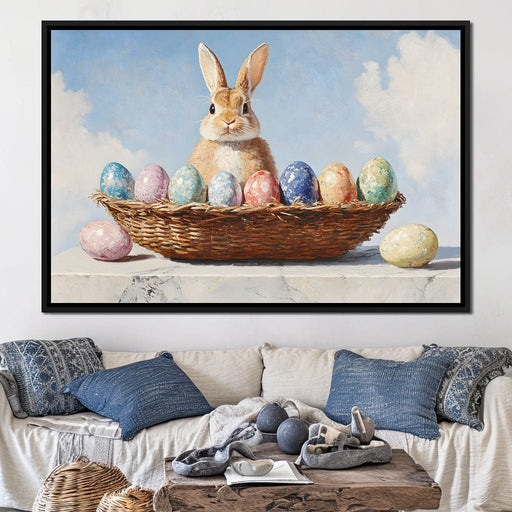 Easter Bunny Dreams Basket Canvas Print