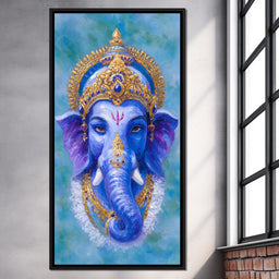 Royal Blue Ganesha Divine Blessing - NicheCanvas