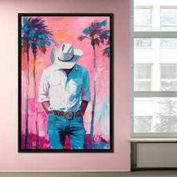 Cowboy Dreams Under Palms - NicheCanvas