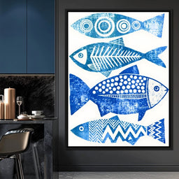 Geometric Marine Life Study - NicheCanvas
