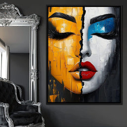 Dual Tones Modern Portrait Face - NicheCanvas