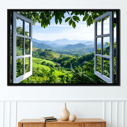 Open Window Over Terraced Valleys - NicheCanvas