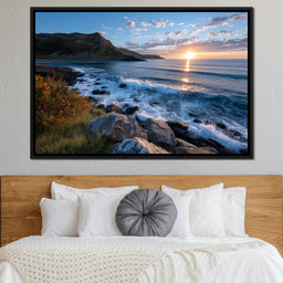 Golden Coastline Sunrise Tide - NicheCanvas