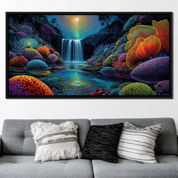 Neon Reef Falls - TooplesArt - NicheCanvas