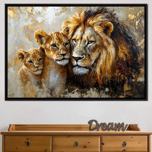 Majestic Bond of the Wild Lions Canvas Print