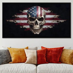 Stars Stripes Skull Rebellion - NicheCanvas