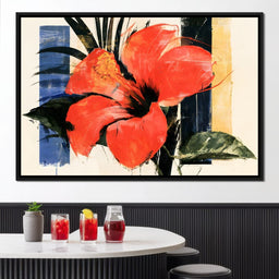 Bold Petals Against Abstract Structures - NicheCanvas