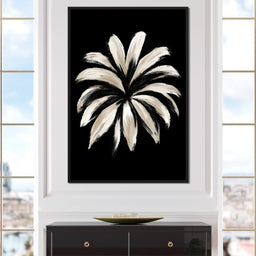 Monochrome Petals Reaching For Night - NicheCanvas