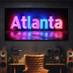 Electric Night Atlanta Glow - NicheCanvas