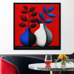 Vases in Crimson Rhythm - TooplesArt - NicheCanvas