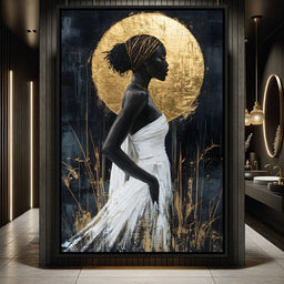 Golden Halo Grace Silhouette - NicheCanvas