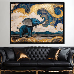 Elephant in Golden Clouds Majesty - NicheCanvas