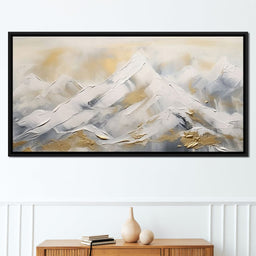 Golden Alpine Snowy Peaks - NicheCanvas