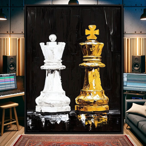 Regal Duel Monochrome Majesty Canvas Print