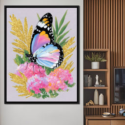 Radiant Butterfly among Blossoms - NicheCanvas