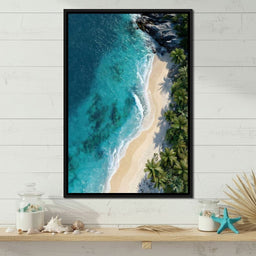 Tropical Cove Aerial Shoreline - NicheCanvas