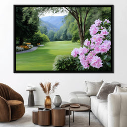 Verdant Meadow's Floral Embrace - NicheCanvas