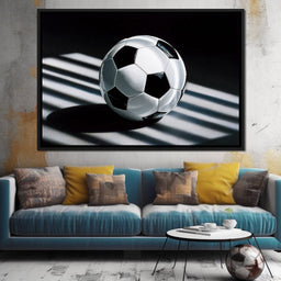Soccer Ball Shadow Stripes - NicheCanvas