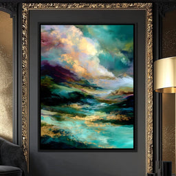 Aurora Tides of Golden Drift - NicheCanvas