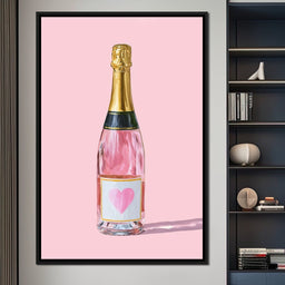 Blush Rose Champagne Heart - NicheCanvas