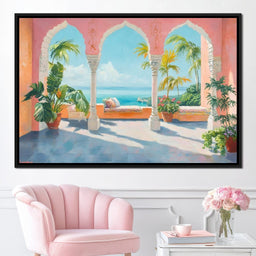 Sunlit Terrace Paradise View - NicheCanvas