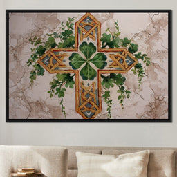 Celtic Cross Clover Wreath - NicheCanvas