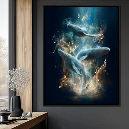 Melodic Tides of Dancing Whales - NicheCanvas