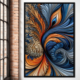 Cobalt And Ember Plume - TooplesArt - NicheCanvas