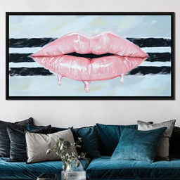 Pink Allure on Striped Horizon - NicheCanvas