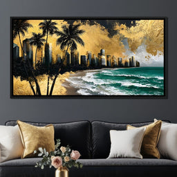 Miami Vibes in Gold - NicheCanvas