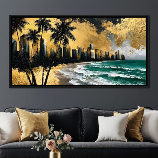Miami Vibes in Gold Canvas Print