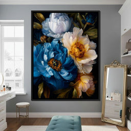 Midnight Peony Garden Radiance - NicheCanvas