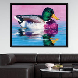 Vivid Mallard Duck Reflections - NicheCanvas