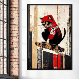 Feline Skateboarder - NicheCanvas
