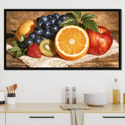 Harvest Bounty On Linen Tablecloth - NicheCanvas