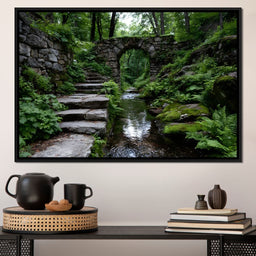 Forest Stone Archway Pathway - NicheCanvas