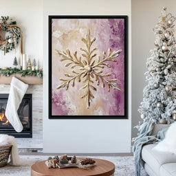 Golden Snowflake Abstract Glow - NicheCanvas
