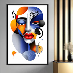 Red Lips and Bold Shapes - TooplesArt - NicheCanvas
