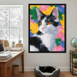 Golden Eyed Feline Brush Garden - NicheCanvas