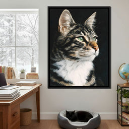 Emerald Eyed Tabby Portrait - NicheCanvas