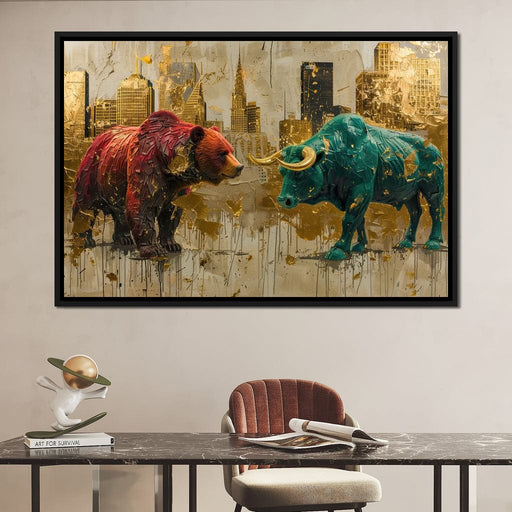 The Clash of Bull and Bear Forces Canvas Print