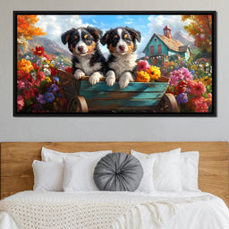 Puppy Paradise in Bloom - NicheCanvas