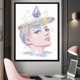 Iridescent Cosmic Halo Dream - NicheCanvas