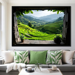 Terraced Valley Morning Glow - NicheCanvas